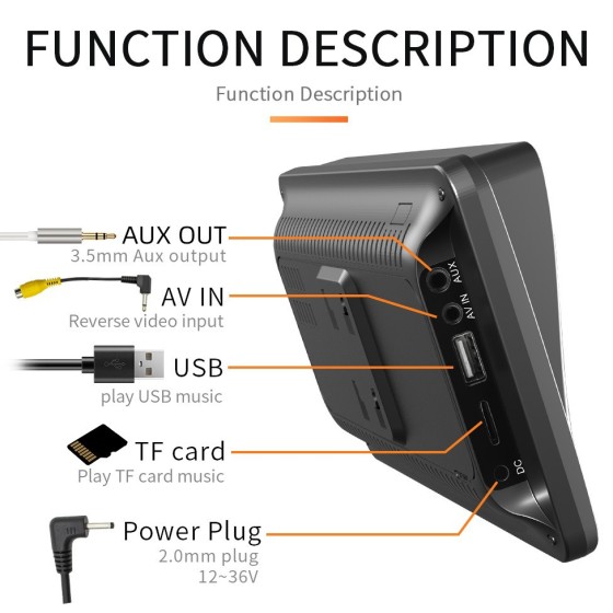 7" Portable Car MP5 Player | Wireless CarPlay & Android Auto | Bluetooth 5.0 | HD Touchscreen | Reverse Camera Support - 10PCS